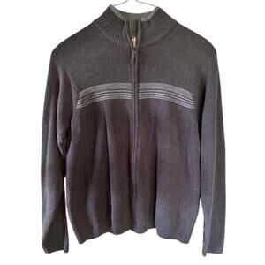 Arrow Full-Zip Sweater – Men’s Size Large – Cotton Knit – Gray